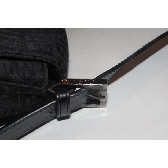 Fendi Mamma Zucco Black Shoulder Bag Zucchino Print Canvas And Leather - Picture 8 of 12